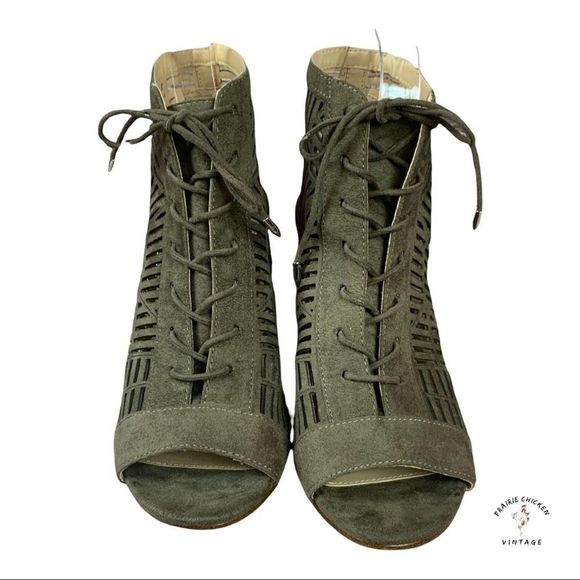 Sam Edelman Micro-Suede Lattice Pumps Heels Lace up size 8.5 - Picture 4 of 9